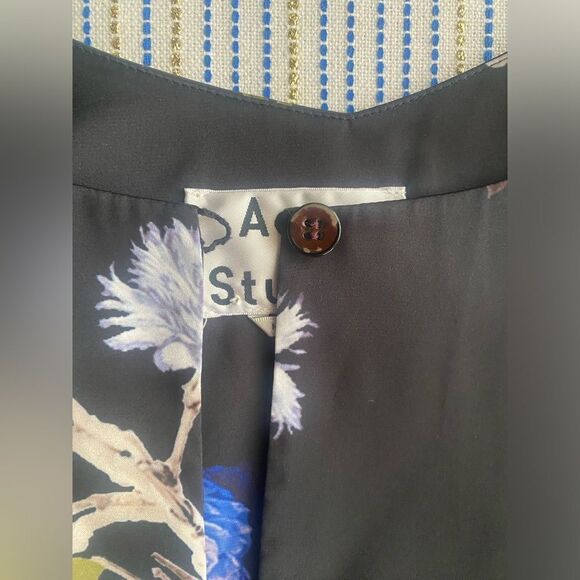 Acne Studios Big Flower Black  Mini Dress Size Small - Picture 4 of 16